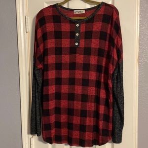 Haptics plaid long sleeve. Size large. Super soft.